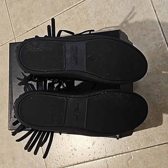 Saint Laurent Leather Trim Accent Sneakers - Picture 8 of 9